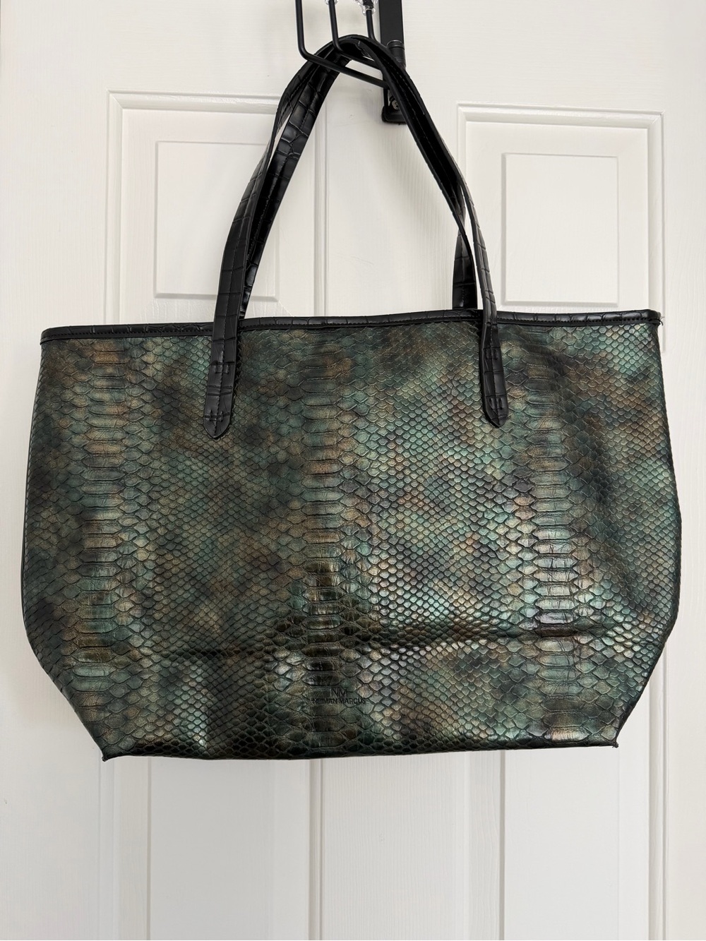 NWT Neiman Marcus Green Python Tote Bag